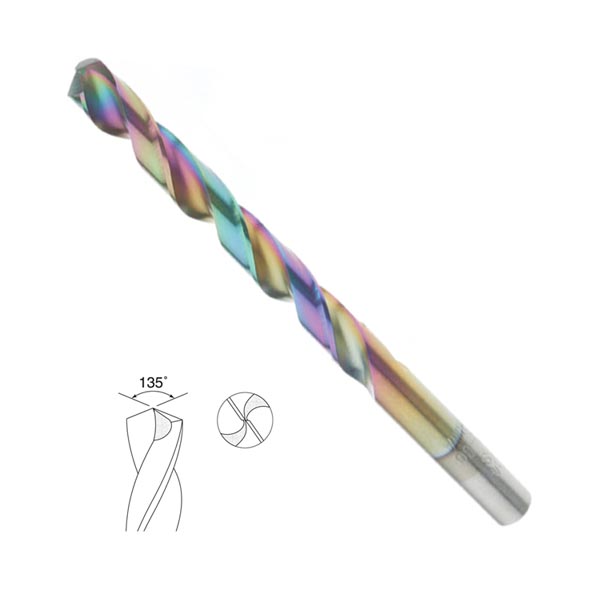Fully Ground HSS Twist Drill Bits with Rainbow Color